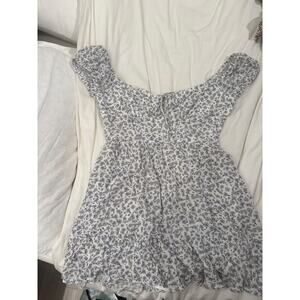 Garage floral mini puff sleeve tie front dress new with tags